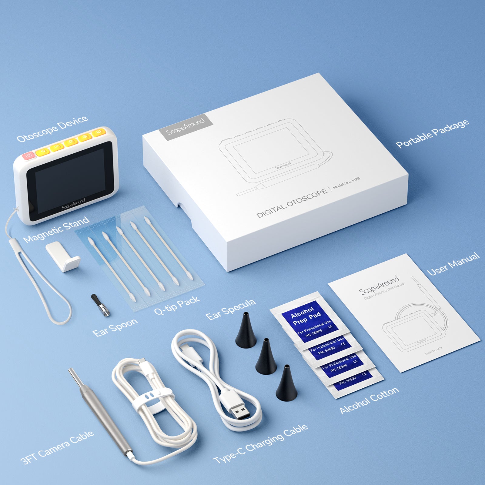 All-In-One 2.8-Inch LCD Screen Digital Otoscope