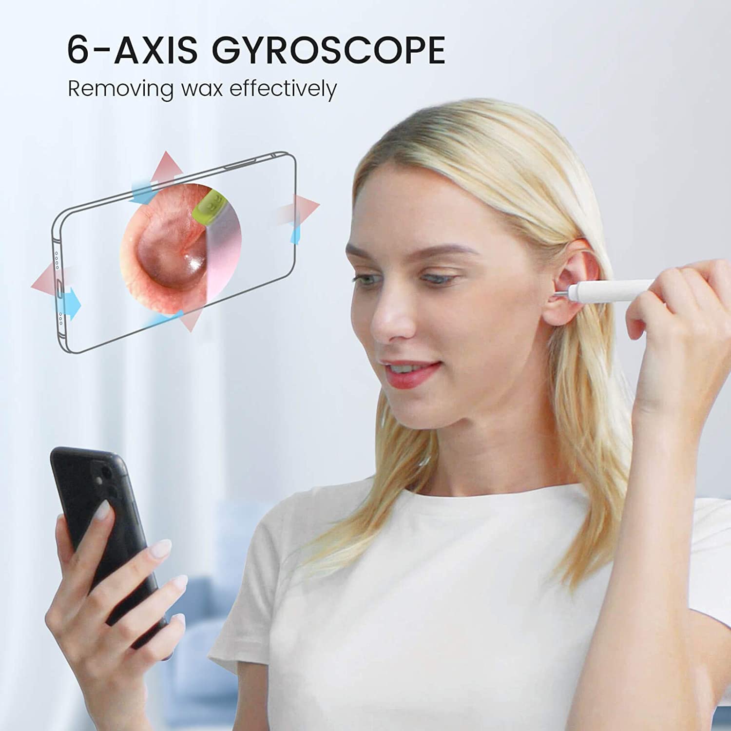 Wireless Smart Otoscope Camera with Ear Wax Removal