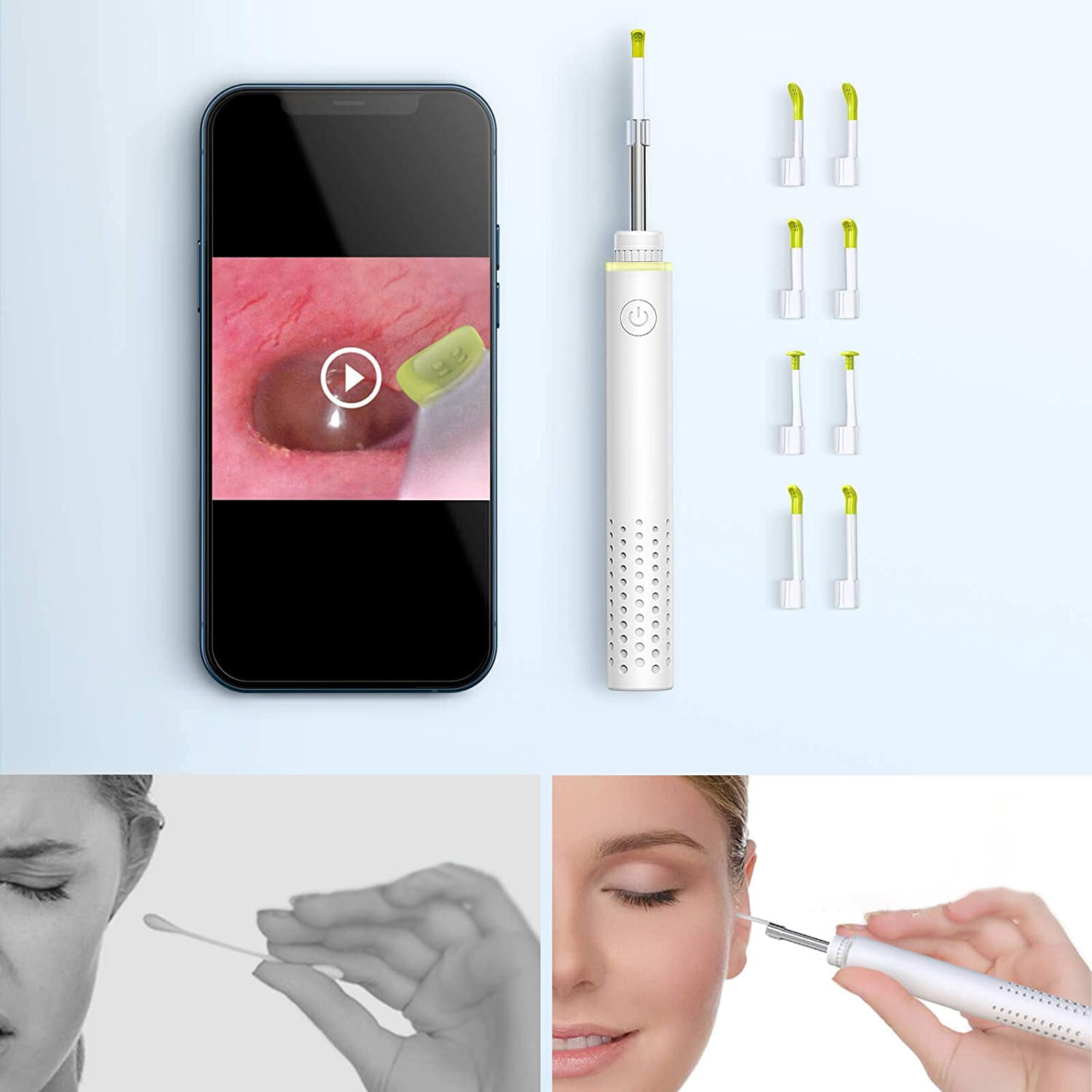 Wireless Smart Otoscope Camera with Ear Wax Removal