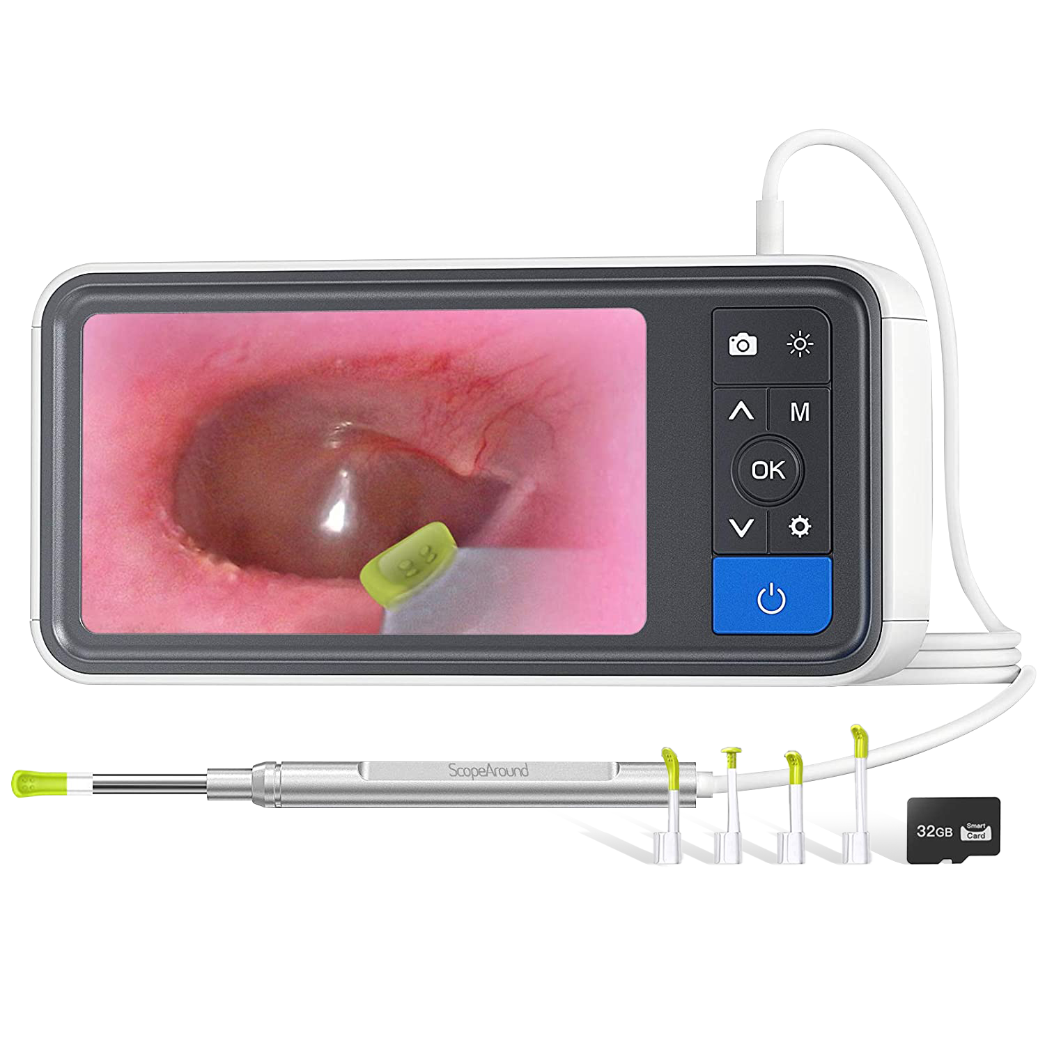 Digital Smart Otoscope with Screen and Ear Wax Removal Tools